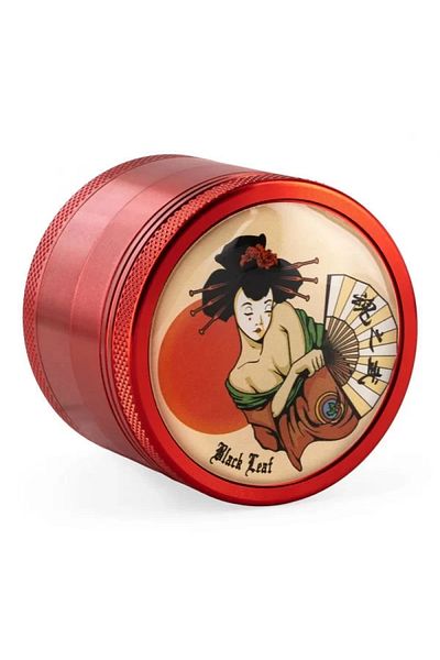 Black Leaf Grinder Geisha Black Leaf Red Aluminum 4 Parts diameter Ø50mm