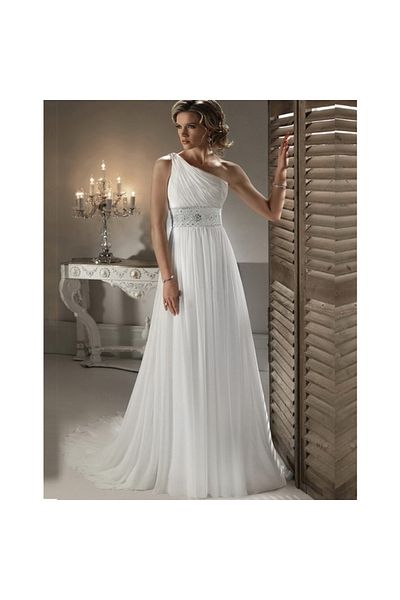 OEM Rochie de mireasa stil grecesc cu un umar