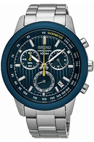 Seiko Seiko Men's Watch with Blue Dial and Stainless Steel Strap - SSB207P1, Analog