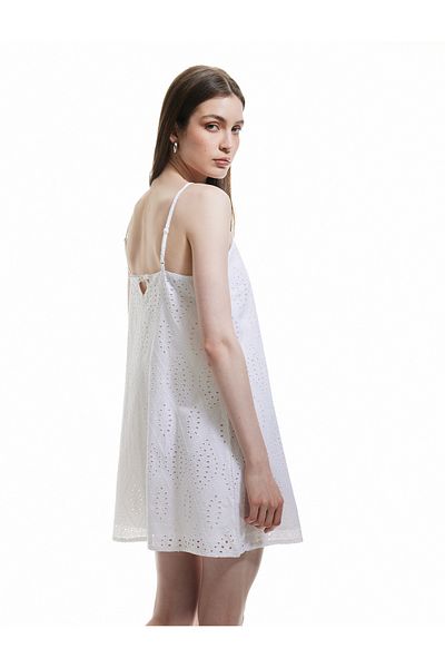 Koton Βαμβακερό φόρεμα A-Line Mini Halter με λεπτό λουράκι