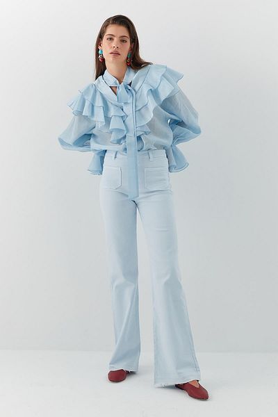 MARKALİSTE High Waist Flare Jean Light Blue