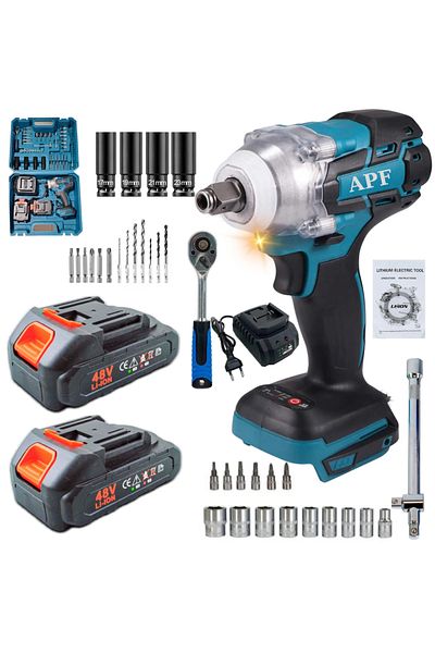 FİAPFO APF Impact Wrench 550Nm, 2 Batteries, 4.0Ah, Carrying Case and Accessories