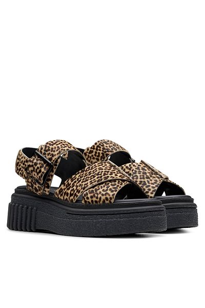 CLARKS Women's Sandals brown CLARKS-26182050 LEOPARD PRINT