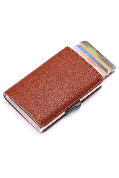 iUni P6 Rfid Wallet, 12 Cards, Brown