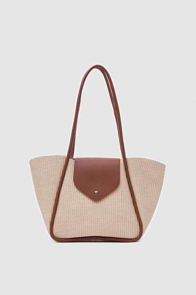Shule Bags Geantă de umăr Petre Wicker Cremă