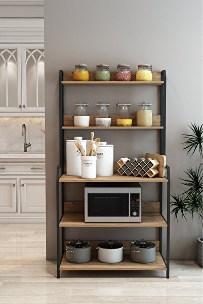 Remaks Akyaka Kahve Köşesi Mutfak Bangosu Çok Amaçlı Mutfak Kiler Rafı Meşe