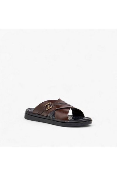 LBL by Shoexpress Cross Strap Slip-On Comfort Sandals