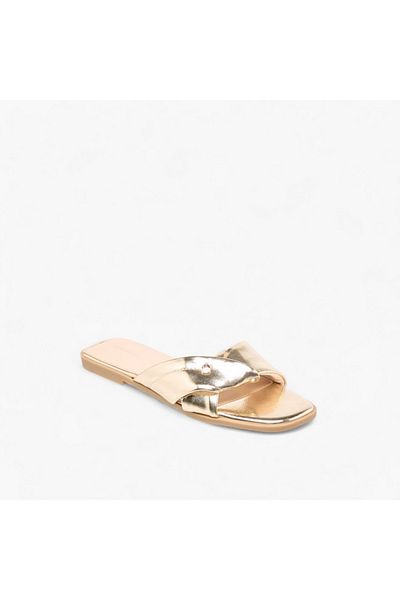 Flora Bella by Shoexpress Flora Bella Solid Knot Detail Slip-On Flat Sandals