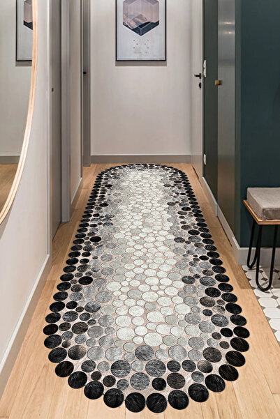 LTS HOME Dijital BASKILI Renkli Kaymaz Taban Yıkanabilir Modern Mutfak Halısı...