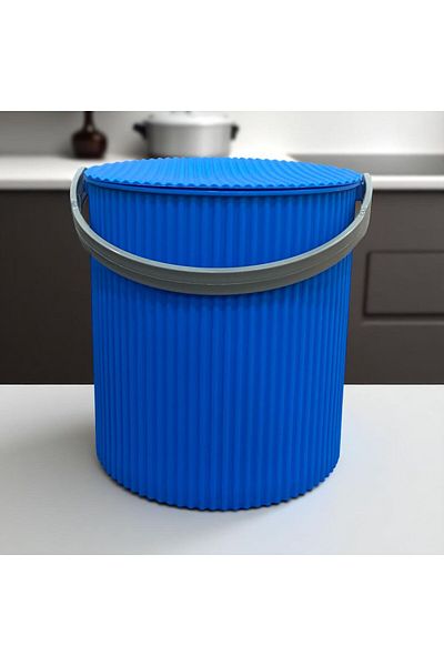 Proff Rainbow Blue Round Bucket Picnic Basket Fruit Bucket