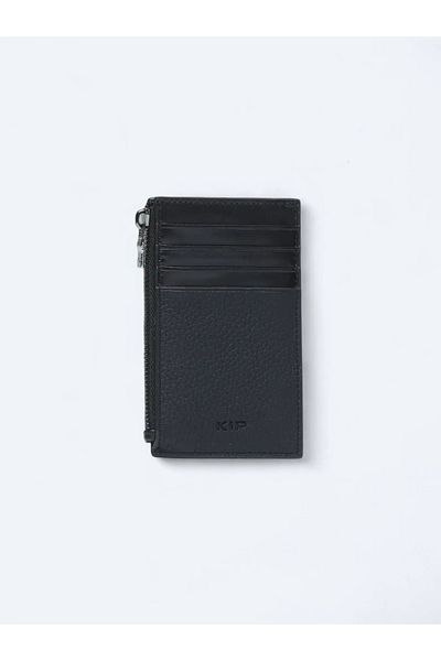 Kip Black Calfskin Card Holder