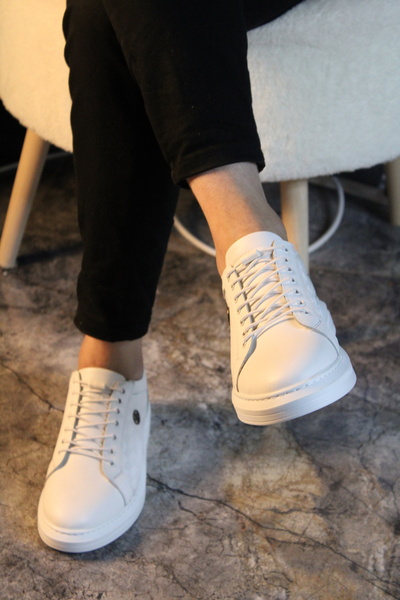 Goldbrand White Leather Men's Shoes