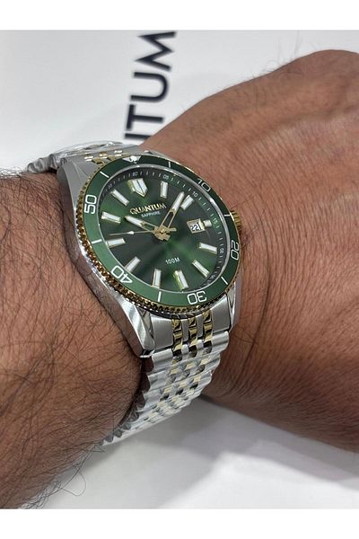 Quantum Gold & Silver Adrenaline Special Series Men's Watch with Sapphire Glass Calendar 100 Atm 41 mm