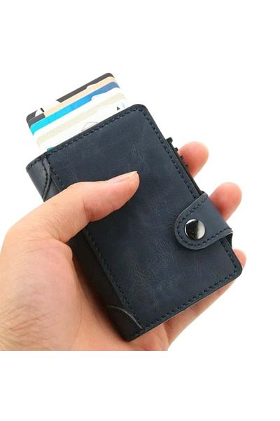iUni Portofel P4 RFID, 10 carduri, bleumarin