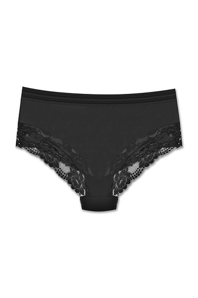 ZENA UNDERWEAR Tulle and Lace Detailed Elastic High Waist Plus Size Women's Panties