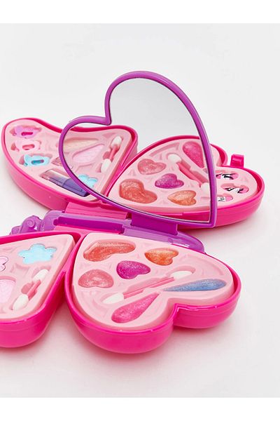Modafiks Beauty Girl Toy Makeup Play Set with Butterfly Figure 4 Layer Makeup Beauty Set
