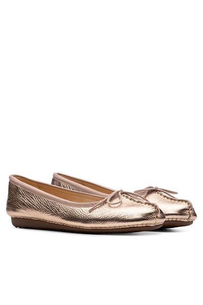 CLARKS Balerini de damă aurii CLARKS-26181353 H62 CUPRU METALIC