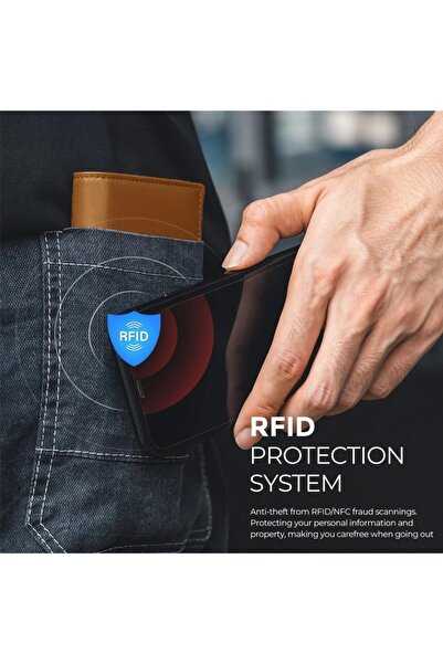 iUni P3 Double RFID Wallet, 16 cards, Dark Brown