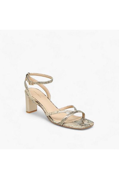 Flora Bella by Shoexpress Flora Bella Ankle Strap Sandals with Block Heels and Buckle Closure
