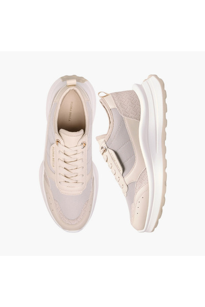 Flora Bella by Shoexpress Flora Bella Monogram Print Sneakers with Lace-Up Closure