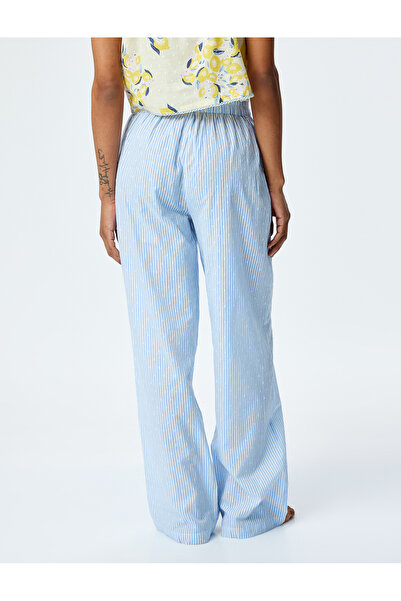Koton Elastic Waist Cotton Striped Relaxed Fit Pajama Bottoms