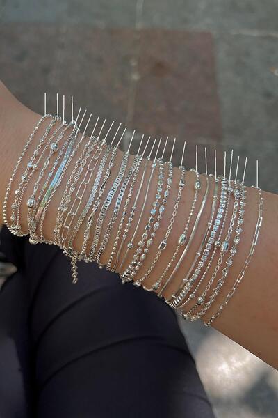 Erer Gümüş 925 ayar Gümüş ince zincir model bileklik