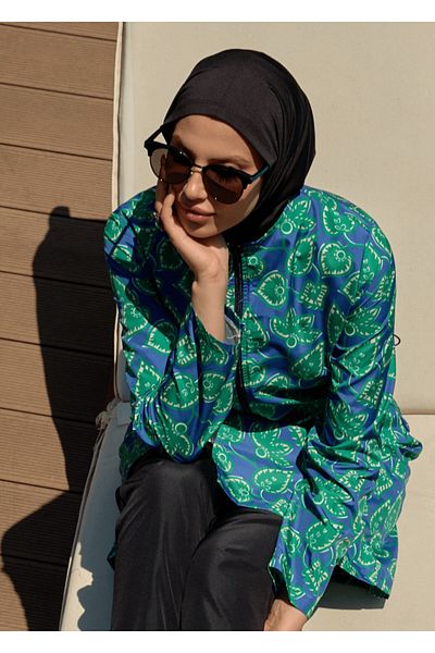 HOUSE OF MODEST Parachute Swimsuit Leaf Pattern