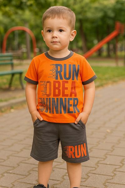MİNYON BABY Printed Men's Bottom Top Set with Text
