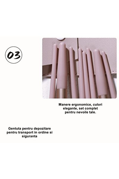 Flippy Set mini portabil de 8 pensule de machiaj flexibile, super moi, profesionale/începători, mâner ergonomic, I