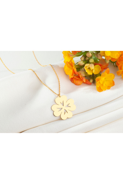 DIZY SILVER DÖRT YAPRAKLI YONCA KOLYE, ŞANSLI SEMBOL TAKI, ALTIN KAPLAMA ZARİ...