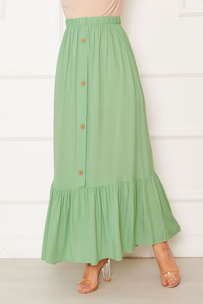 EBRUTESETTÜR Button Detailed Hijab Skirt with Elastic Waist