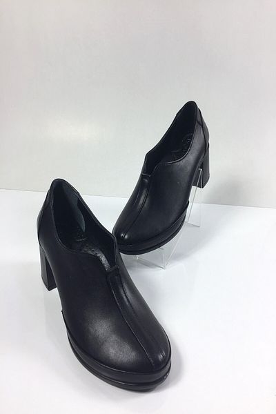 Tabak Deri Genuine Leather Semi-Orthopedic Ultra Soft, Comfortable and Lightweight Daily Stylish Heeled Comfort Shoes - Black