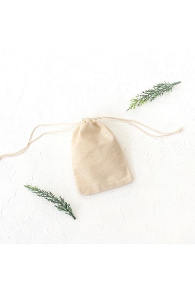 Bimotif Pouch with Lacing Cream Raw Cloth Fabric, 10X15 cm 5 Pcs