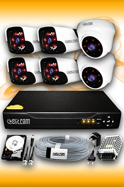 Elitcam 6 Kameralı Panda 2 Iç Kamera Set 1 Tb Hdd Full Hd Gece Görüşlü Güvenl...