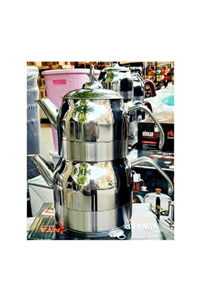 Yıldız çelik Filinta İndüksiyonlu Jumbo Boy Çaydanlık Metal Kulp 6 Litre