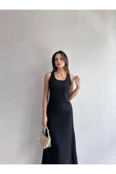 Mooi Butik فستان OSTRO ميدي 1982 - أسود
