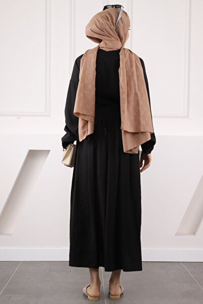 İmajButik Black Tie-Up Wrap Blouse Skirt Set