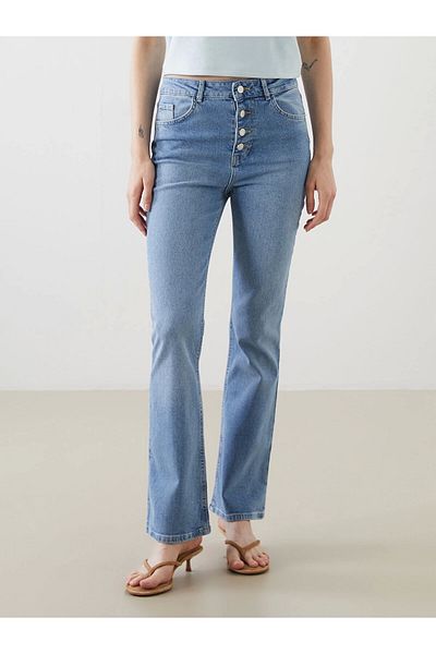 LC Waikiki Lcw Jeans Indigo Crop Flare Women's Jean Trousers
