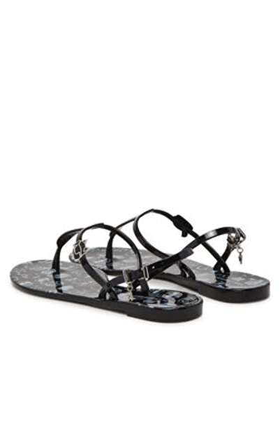 Karl Lagerfeld Women's Sandals black KARL LAGERFELD-KL80002G V01 BLACK RUBBER W/WHITE