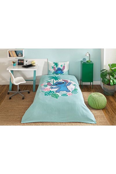 Özdilek Single Disney Licensed Fitted Sheet Children's Pique Set Stitch Summer