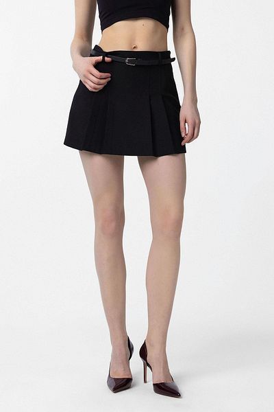 Antioch Black Pleated Women's Mini Skirt