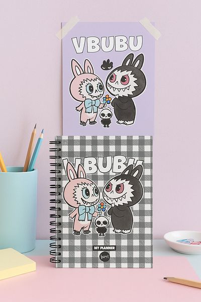 hediyeofisi Caiet de planificare anuală pentru agenda vorbitoare cu design Labubu