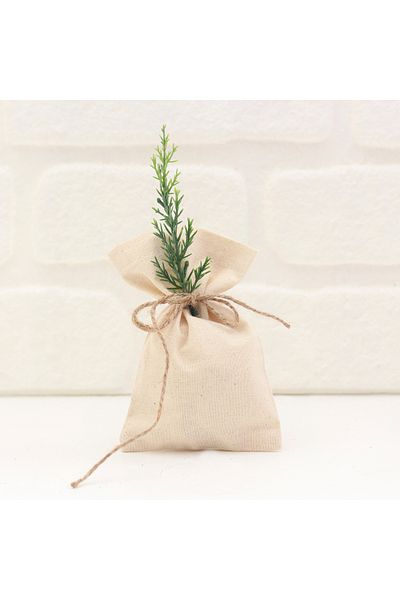 Bimotif Pouch of Plain Cream Raw Cloth Fabric, 10X15 cm 25 Pcs