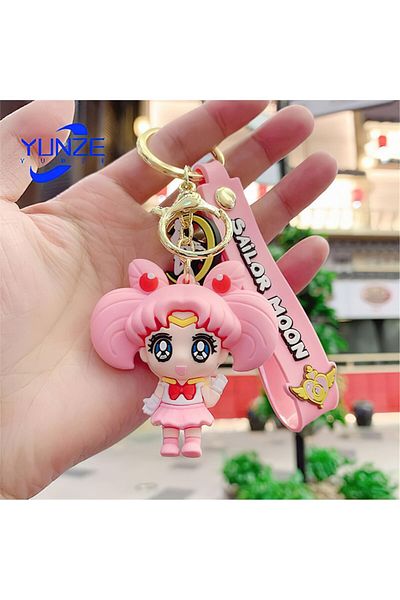 FG KONNİCHİWA سلسلة مفاتيح وحقيبة إكسسوار لشخصية الرسوم المتحركة Sailor Moon Moon Warrior
