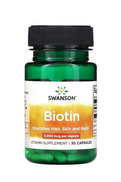 SWANSON بيوتين ٥٠٠٠ ميكروجرام ٣٠ كبسولة