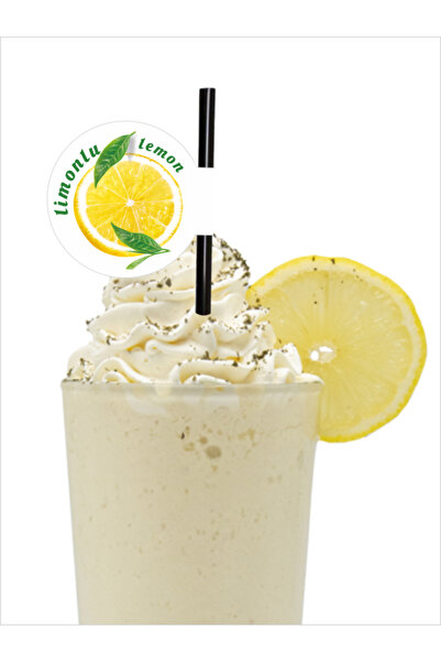 Home Limonlu Bayraklı Pipet 21,5 cm Siyah Pipet , 8mm Kalınlık , 20 Adet