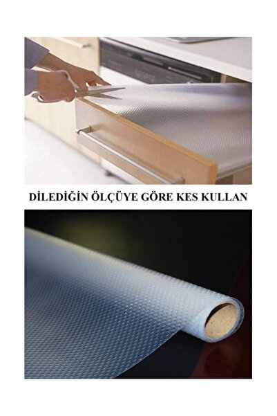 Genel Markalar Ayakkabılık İçin Şeffaf Kaymaz Tabanlı Dolap Raf Çekmece Örtüsü - Eva Malzeme - 10 Metre x 45 cm