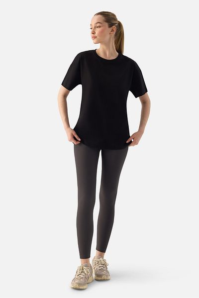 Superstacy Elora Comfortable Fit Oversize Black T-Shirt