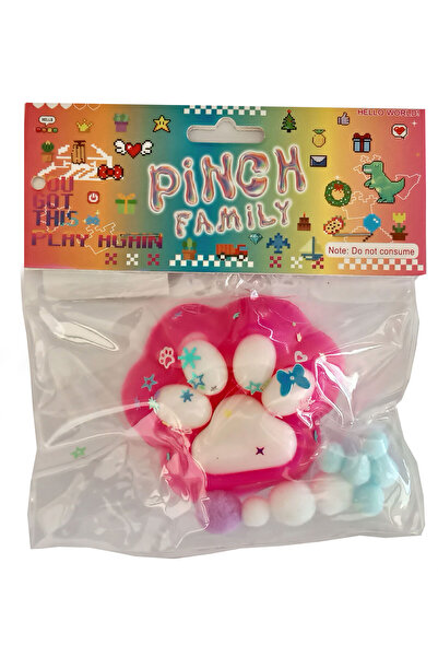 CT-TOYS Pembe Beyaz Yapışan Sukuşi Mojmoj Büyük Boy Kedi Patisi Squishy Akses...