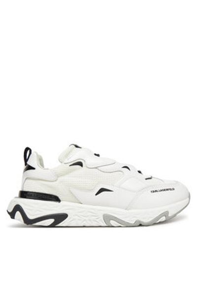 Karl Lagerfeld Men's Sneakers white KARL LAGERFELD-KL52424 410 WHITE LTHR & TEXTILE W/BLACK